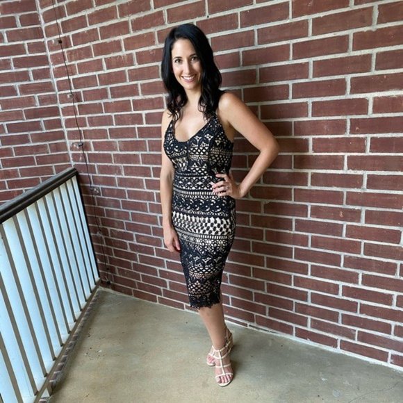 Black Lace Cocktail Dress - Picture 2 of 11